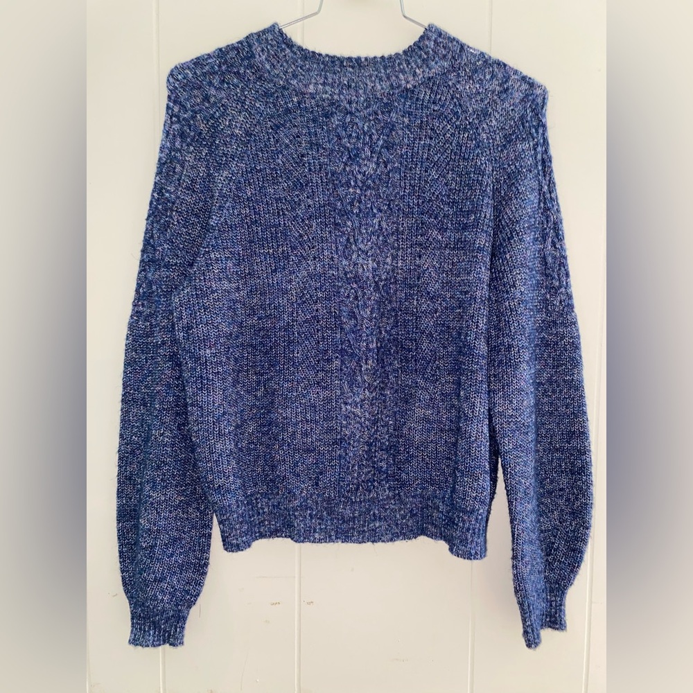 Blue Crew Neck Sweater with Ribbed Cuffs from Munthe